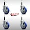 Service Caster 5'' SS Blue Poly Swivel 3/4'' Expanding Stem Caster Set with Brake, 4PK SCC-SSEX20S514-PPUB-BLUE-TLB-34-4 - alternate 2